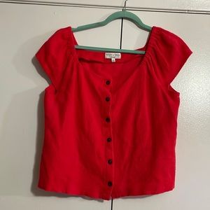 XL Madewell Texture & Thread Red Orange Spring Top